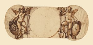 Zwei Kinderengel, symbolisieren Geduld und Fleiß