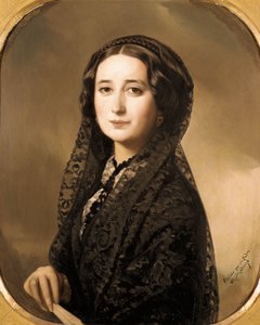 Porträt der spanischen Dichterin Carolina Coronado (1823-1911) (Gemälde) von Federico de Madrazo y Kuntz