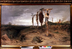 Das verfluchte Feld, Hinrichtungsplatz im antiken Römischen Reich, Gemälde von Feodor Andreyevich Bronnikov