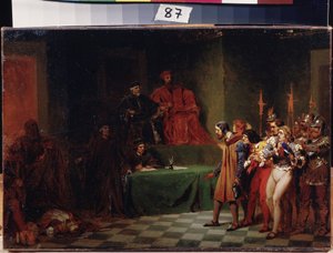 Mosaikkünstler vor dem Rat der Drei in Venedig von Fedor Andreevich Bronnikov