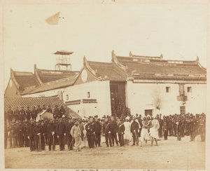 2. Belooch-Regiment der einheimischen Infanterie, Bombay, vor dem Ning Po Joss-Haus, China, 1860