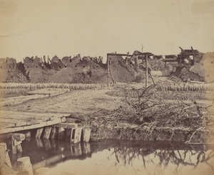 Außenansicht von North Fort, zeigt den englischen Eingang von Felice Beato
