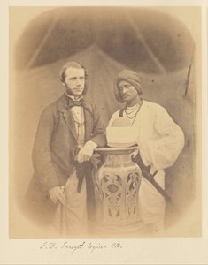 F.D. Forsyth, Esquire, C.B., und indischer Diener