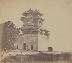 Kaiserlicher Sommerpalast Yuen Min Yuen, Peking, vor dem Brand, 18. Oktober 1860 von Felice Beato