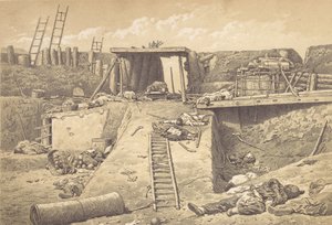 Inneres des Nordforts Taku, an der Ecke, wo die britischen Truppen eintraten von Felice Beato