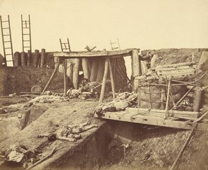 Inneres des Winkels des Nordforts von Taku unmittelbar nach seiner Eroberung durch Sturm von Felice Beato
