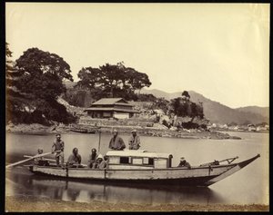 Japanisches Hausboot und Besatzung von Felice Beato