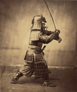 Japanischer Krieger in Rüstung, 1865-7 von Felice Beato