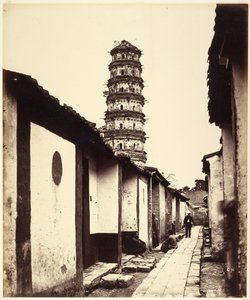 Neunstöckige Pagode und Tartarstraße, Kanton von Felice Beato