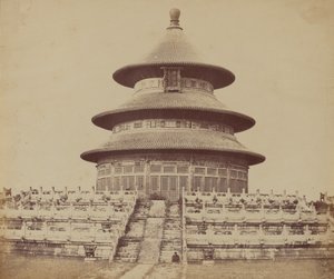 Heiliger Himmelstempel, wo der Kaiser einmal im Jahr opfert, in der chinesischen Stadt Peking, Oktober 1860