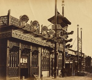 Geschäfte und Straße, chinesische Stadt Peking, Oktober 1860