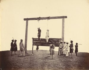 Zwei Sepoys der 31. einheimischen Infanterie, die 1857 in Lucknow gehängt wurden