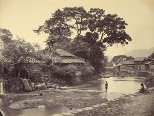 Ansicht in der einheimischen Stadt, Nagasaki von Felice Beato