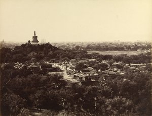 [Ansicht der Gärten und des buddhistischen Tempels von Peking] von Felice Beato