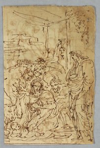 Anbetung der Hirten; Erzengel St. Michael nach Raphael; St. Margarete nach Raphael; Aloof de Wignancourt von Caravaggio; Putti; Studie der Flut; Verso: Disposition nach Volterra; St. Cecilia nach Raphael; Teil der Hochzeit von Heinrich IV. von Felice Giani