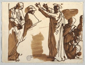 Cartoons vom Tod des Ananias und St. Paul, nach Raphael von Felice Giani
