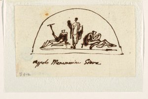 Entwurf für eine Lünette mit Apollo, Mnemosyne und Jove von Felice Giani