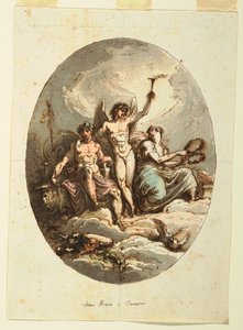 Entwurf für Wand- oder Deckendekoration mit Bacchus, Hymen und Venus