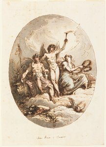 Entwurf für Wand- oder Deckendekoration mit Bacchus, Hymen und Venus von Felice Giani