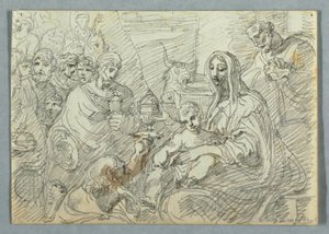 Anbetung der Könige, Studie nach Lodovico Carracci von Felice Giani