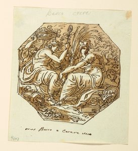 Zeichnung, Bacchus und Ceres von Felice Giani