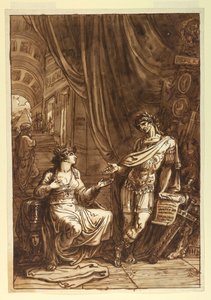 Zeichnung, Kleopatra fleht O an, ca. 1820 von Felice Giani