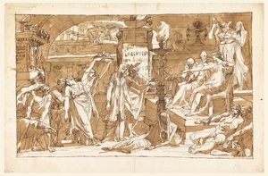 Hades; Persephone in der Unterwelt (Opfergabe an Proserpina) von Felice Giani