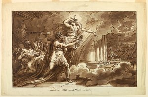 Iris ermutigt Priamos, den Körper von Hektor von Achilles zu erbitten, 1810–20 von Felice Giani