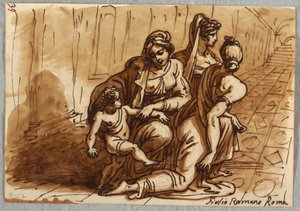Gruppe von Figuren, Studie der Spende, nach Giulio Romano von Felice Giani