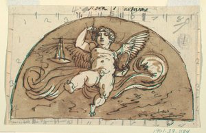 Waage, Lunette für die Decke, Sala Ottagonale, Palazzo Milzetti, Faenza von Felice Giani