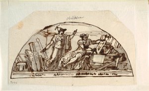 Lunette mit Allegorie der Architektur von Felice Giani