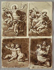Lunette mit St. Peter und St. Paul mit St. Matthäus und dem Propheten Jesaja, Studie nach Sebastiano del Piombo von Felice Giani