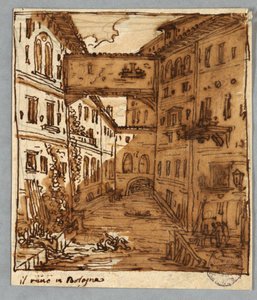 Skizzenbuchseite: Studie von Reno, Bologna; Rückseite: Architektonische Details von Felice Giani