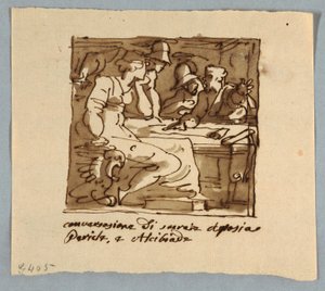 Sokrates, Perikles, Alkibiades, Aspasia in Diskussion