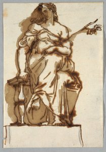 Studie nach einer antiken Statue einer sitzenden Frau von Felice Giani