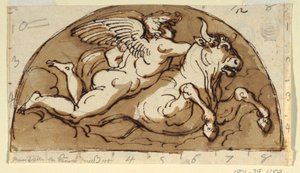 Tarus, Lunette für die Decke, Sala Ottagonale, Palazzo Milzetti, Faenza von Felice Giani