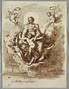 Die Madonna und das Kind in Herrlichkeit, Studie nach Dosso Dossi