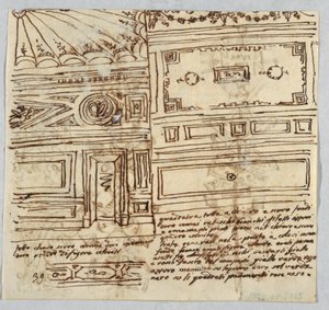 Drei Studien von Wandspiegeln von Felice Giani