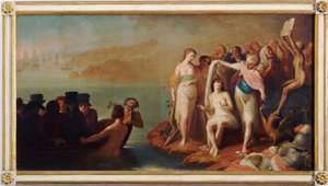 Ankunft italienischer Exilanten in Frankreich im Jahr 1802 von Felice Guascone