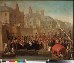Besuch des Freihafens von Genua durch H.S. Papst Pius VII, ca. 1818 von Felice Guascone