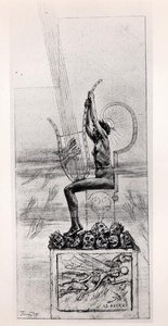 Die große Lyra, Frontispiz von Gedichten von Stephane Mallarme von Félicien Rops
