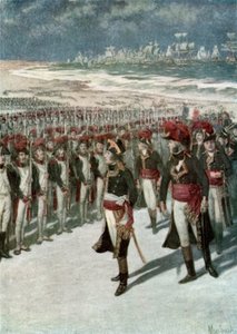Napoleon inspiziert die Truppen in Boulogne