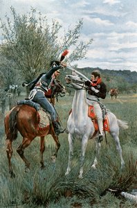 Prinz Louis von Preußen und Sergeant Guindey von Felicien baron de Myrbach Rheinfeld