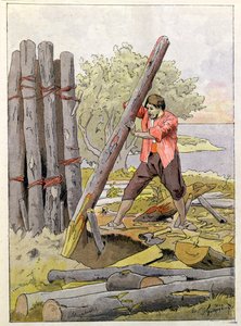 Robinson Crusoe baut seine erste Behausung, 1930