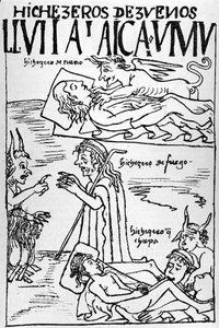 Llulla layqha umu, Betrügerische Zauberer und Hexen von Felipe Huaman Poma de Ayala