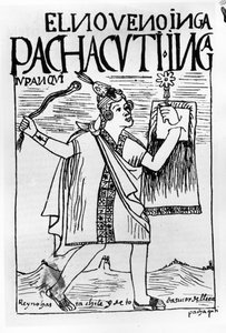 Pachacuti Inka, der neunte Sapa Inka von Felipe Huaman Poma de Ayala