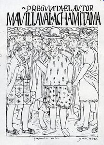 Poma de Ayala erkundigt sich nach der Geschichte des alten Peru von Felipe Huaman Poma de Ayala