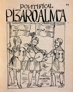 Porträts von Francisco Pizarro und Leutnant Diego de Almagro vor der Expedition nach Peru von Felipe Huaman Poma de Ayala