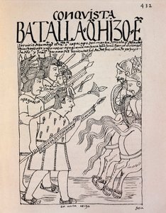 Die Eroberung von Cuzco durch die spanischen Konquistadoren im Jahr 1533 von Felipe Huaman Poma de Ayala