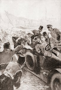 Die Ermordung von Franz Ferdinand und seiner Frau Sophie, Herzogin von Hohenberg, 28. Juni von Felix (after) Schwormstadt